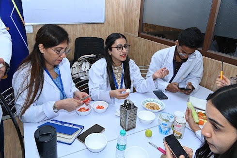 Students doing food analysis